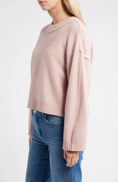 City Blues Crop Sweater In Pink