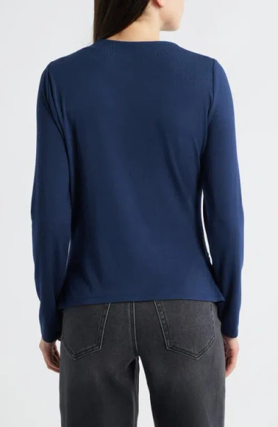 City Blues Asymmetric Boat Neck Top In Blue