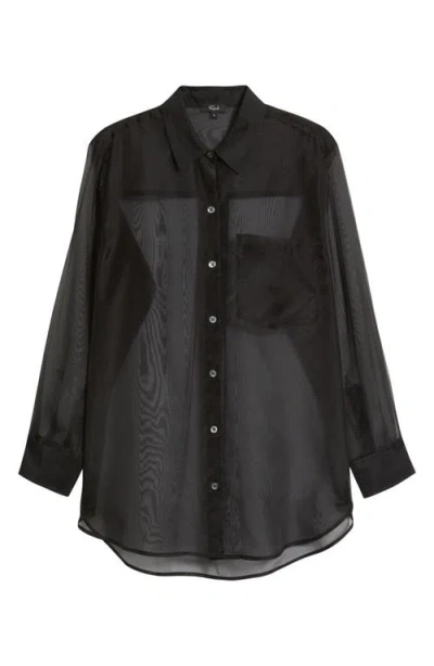Rails Sofiya Button-front Sheer Organza Shirt In Black