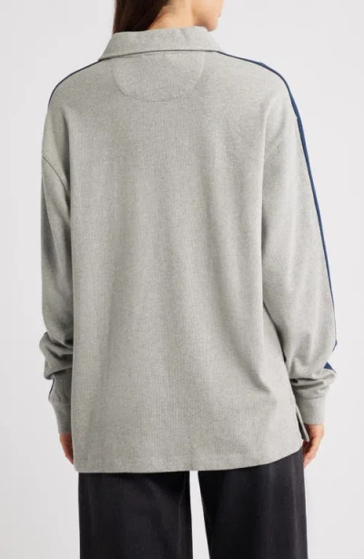 Damson Madder Verity V-neck Rugby Shirt In Gray