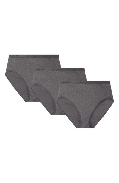 Memoi Stretch Cotton 3-pack Briefs In Gray