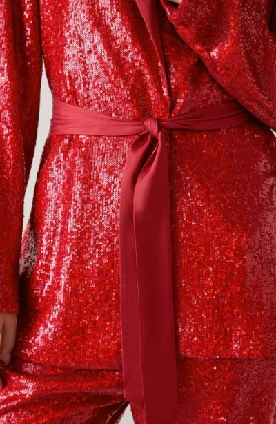 Lk Bennett Shimmer Sequin Jacket In Red