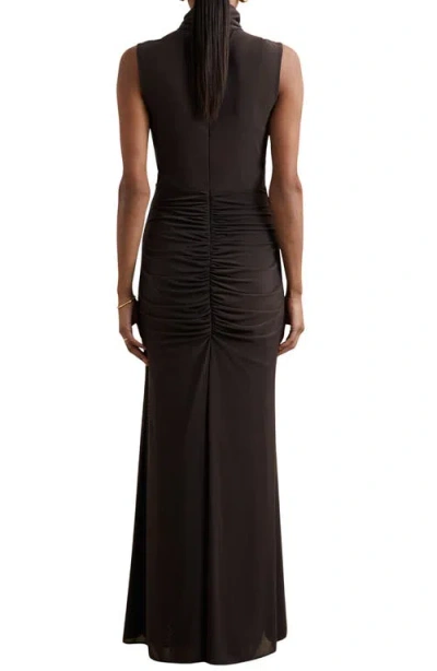 Reiss Womens Grape Daniella Sleeveless Stretch-woven Maxi Dress In Brown