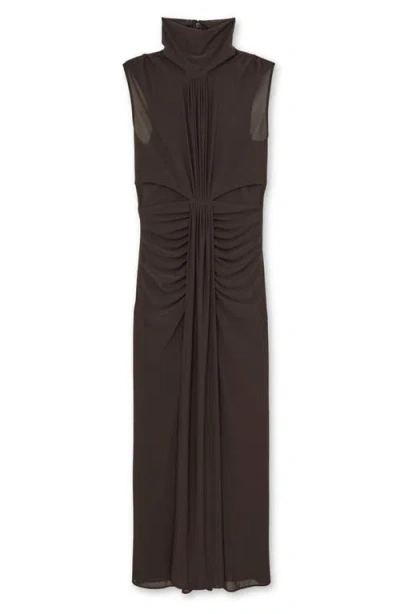 Reiss Womens Grape Daniella Sleeveless Stretch-woven Maxi Dress In Brown