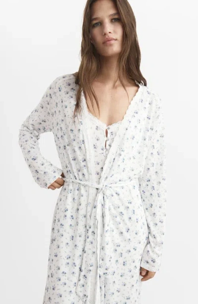 Mango Floral Print Robe In Multi