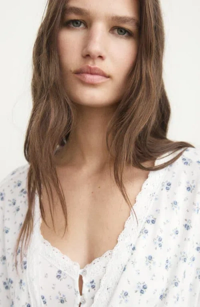 Mango Floral Print Robe In Multi