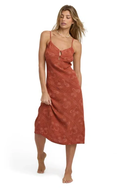 Billabong Fresh Daze Midi Sundress In Brown