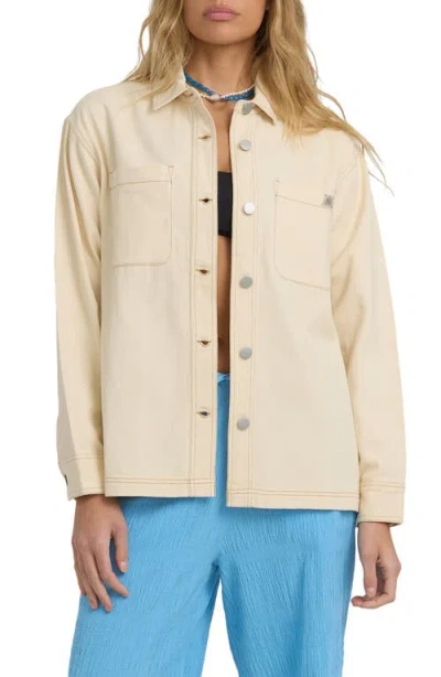 Billabong Laura Twill Shacket In Neutral