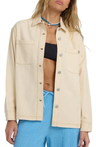 Billabong Laura Twill Shacket In Neutral
