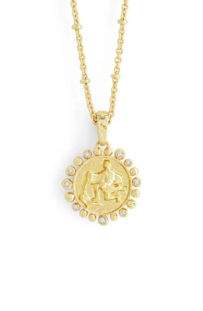 Anabel Aram Jewelry Zodiac Cubic Zirconia Pendant Necklace In Gold