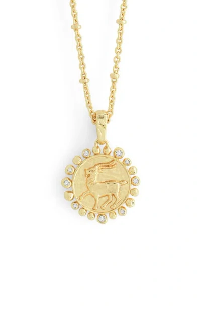 Anabel Aram Jewelry Zodiac Cubic Zirconia Pendant Necklace In Gold