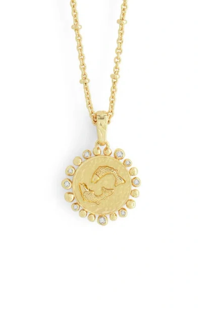 Anabel Aram Jewelry Zodiac Cubic Zirconia Pendant Necklace In Gold