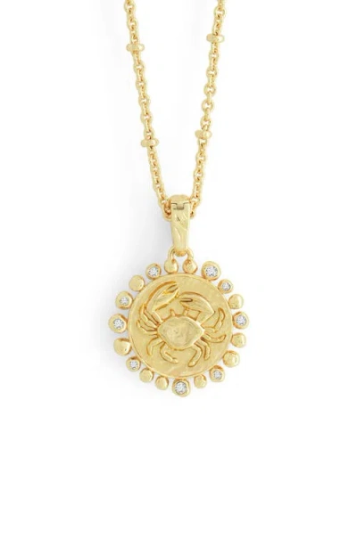 Anabel Aram Jewelry Zodiac Cubic Zirconia Pendant Necklace In Gold