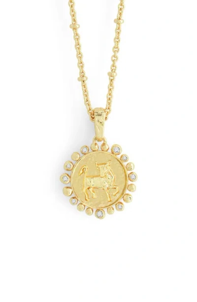 Anabel Aram Jewelry Zodiac Cubic Zirconia Pendant Necklace In Gold