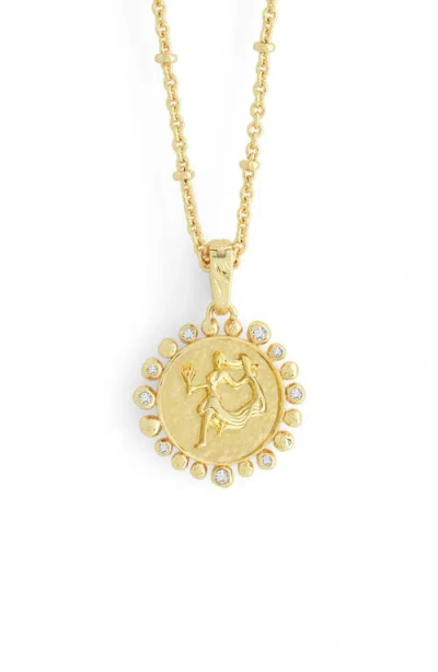 Anabel Aram Jewelry Zodiac Cubic Zirconia Pendant Necklace In Gold