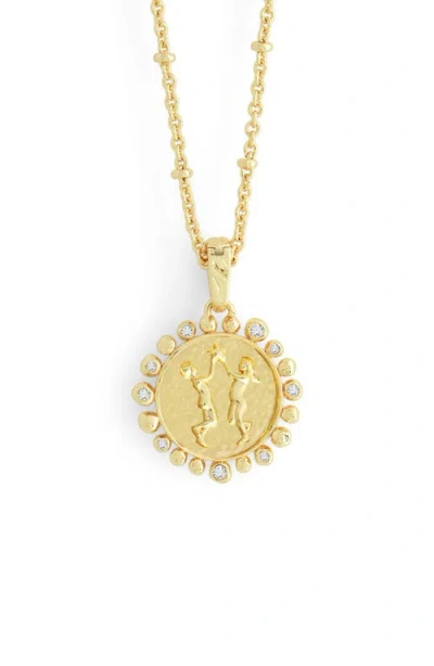 Anabel Aram Jewelry Zodiac Cubic Zirconia Pendant Necklace In Gold