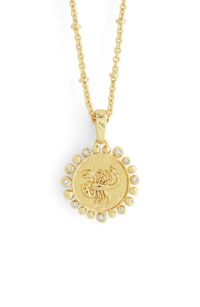 Anabel Aram Jewelry Zodiac Cubic Zirconia Pendant Necklace In Gold