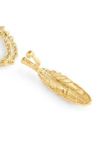 Anabel Aram Jewelry Feather Layered Pendant Necklace In Gold