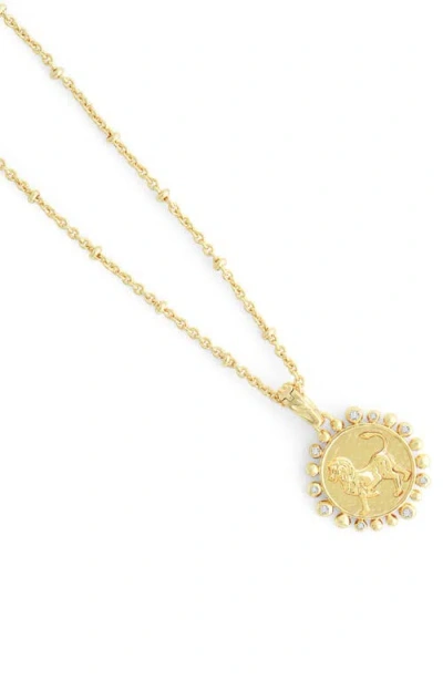Anabel Aram Jewelry Zodiac Cubic Zirconia Pendant Necklace In Gold