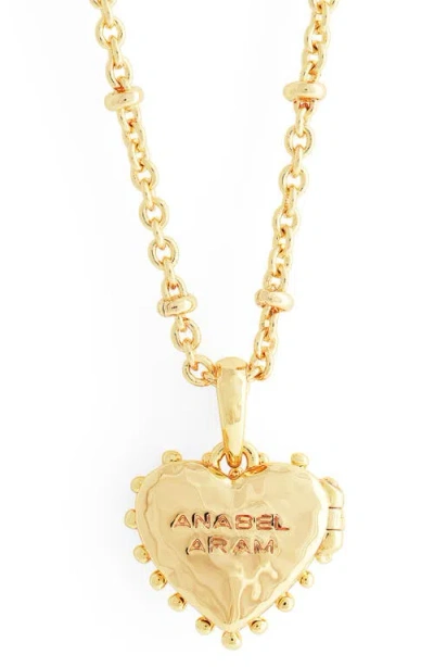 Anabel Aram Jewelry Small Heart Locket Necklace In Gold