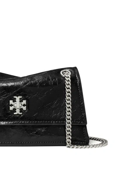 Tory Burch Kira Black Crossbody Bag With Chain Strap And Metallic Logo On The Front In Leather Woman In Pink