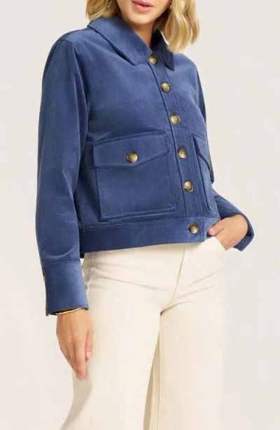 Matty M . Jeri Cotton Blend Corduroy Jacket In Blue