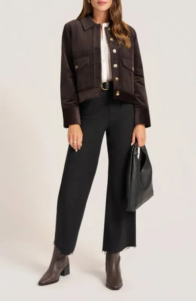 Matty M . Jeri Cotton Blend Corduroy Jacket In Brown