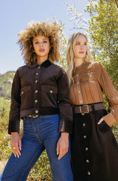 Matty M . Jeri Cotton Blend Corduroy Jacket In Brown