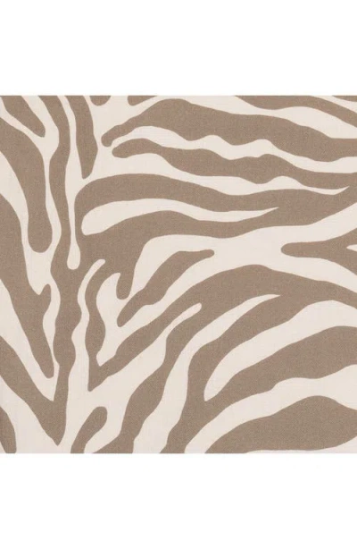 Matouk Regine Set Of 4 Linen Zebra Stripe Linen Cocktail Napkins In Brown