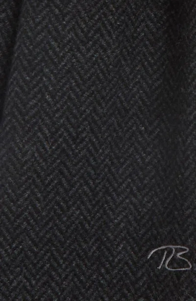 Robert Barakett Wool & Cashmere Herringbone Scarf In Black