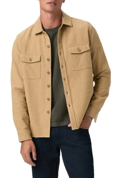 Paige Seymore Neppy Cotton Twill Button-up Overshirt In Brown