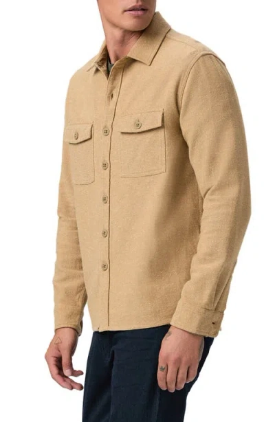 Paige Seymore Neppy Cotton Twill Button-up Overshirt In Brown