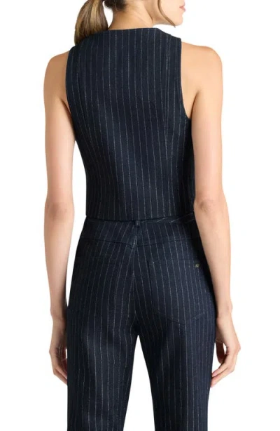 Cinq À Sept Cinq A Sept Anderson Metallic Pinstripe Vest In Blue