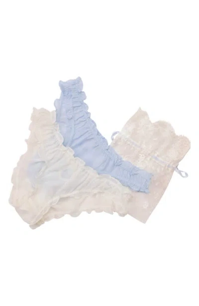 Rya Collection Sweetie Assorted 2-pack Ruffle Chiffon Briefs In Blue