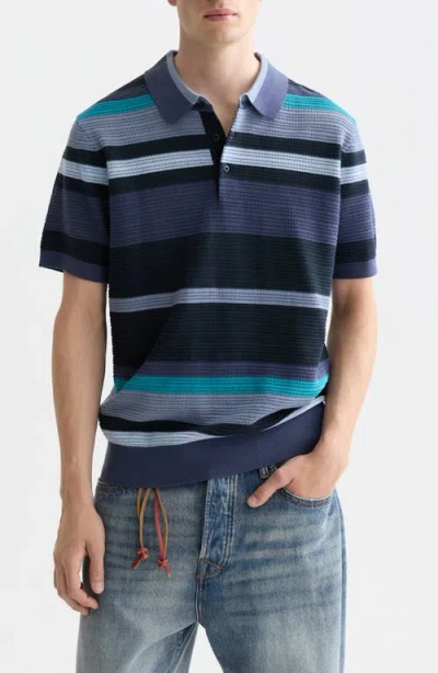 Scotch & Soda Textured Polo Shirt In Multi