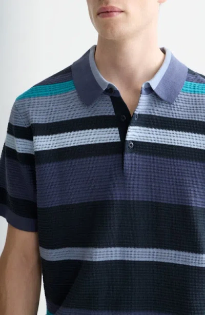 Scotch & Soda Textured Polo Shirt In Multi