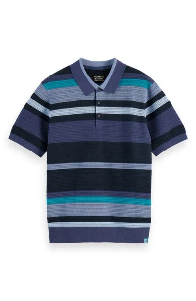 Scotch & Soda Textured Polo Shirt In Multi