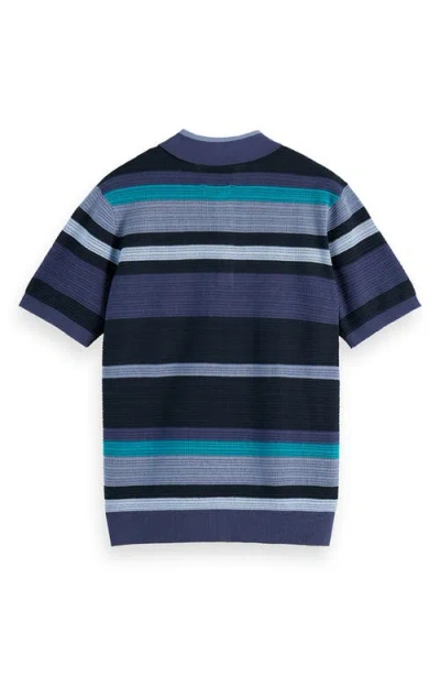 Scotch & Soda Textured Polo Shirt In Multi