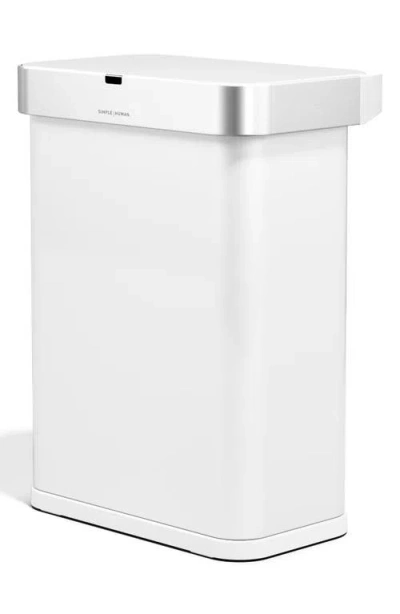 Simplehuman 58-liter Rectangular Sensor Can With Voice + Motion Sensor In White