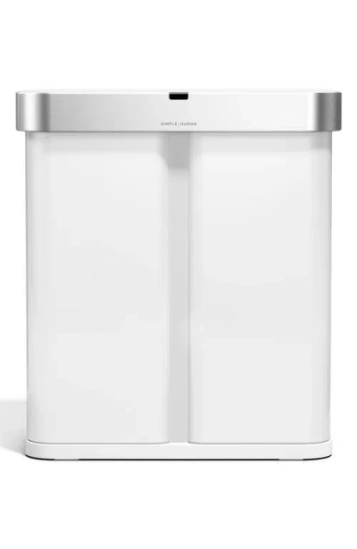 Simplehuman 58-liter Sensor Recycler With Voice + Motion Sensor In White