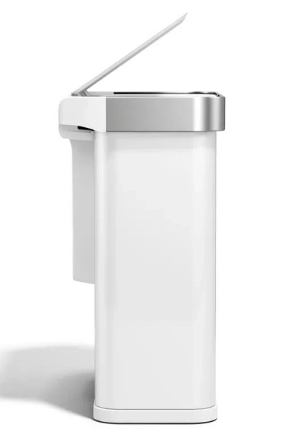 Simplehuman 58-liter Sensor Recycler With Voice + Motion Sensor In White
