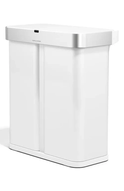Simplehuman 58-liter Sensor Recycler With Voice + Motion Sensor In White