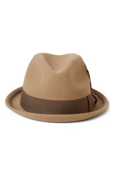 Brixton Gain Wool Fedora In Brown