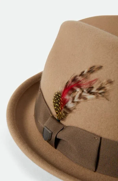 Brixton Gain Wool Fedora In Brown