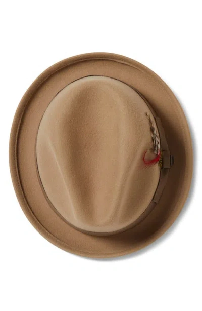 Brixton Gain Wool Fedora In Brown