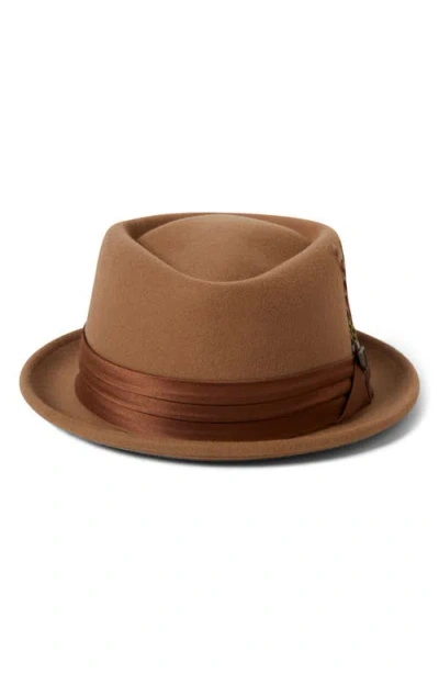 Brixton Stout Pork Pie Wool Hat In Brown