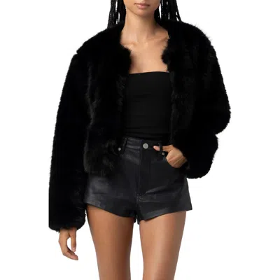 Blanknyc Show And Tell Faux Fur Jacket In Black