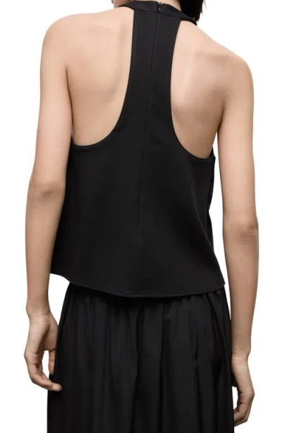 Mango Halter Top With Low-cut Back In Black