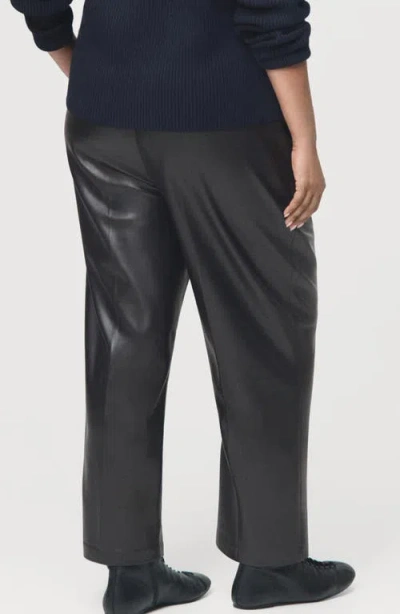 Mango Women's Leather-effect Elastic Waist Pants In Black