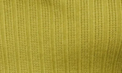 Mango Rib Long Sleeve Polo Sweater In Green